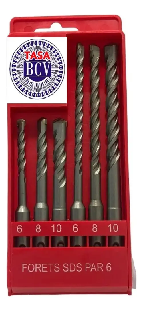 Juego De 6 Brocas De Impacto Sds Max Y Sds Plus 6,8,10mm