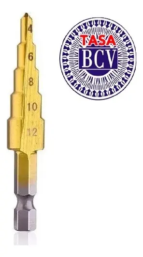 Mecha Cónica Para Taladro Escalonada Titanio 4 Hasta 12mm